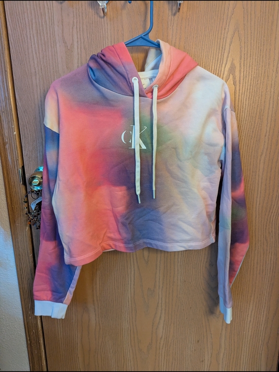 Calvin Klein Tops - Calvin Klein Tie-Dye Cropped Hoodie - Multicolor